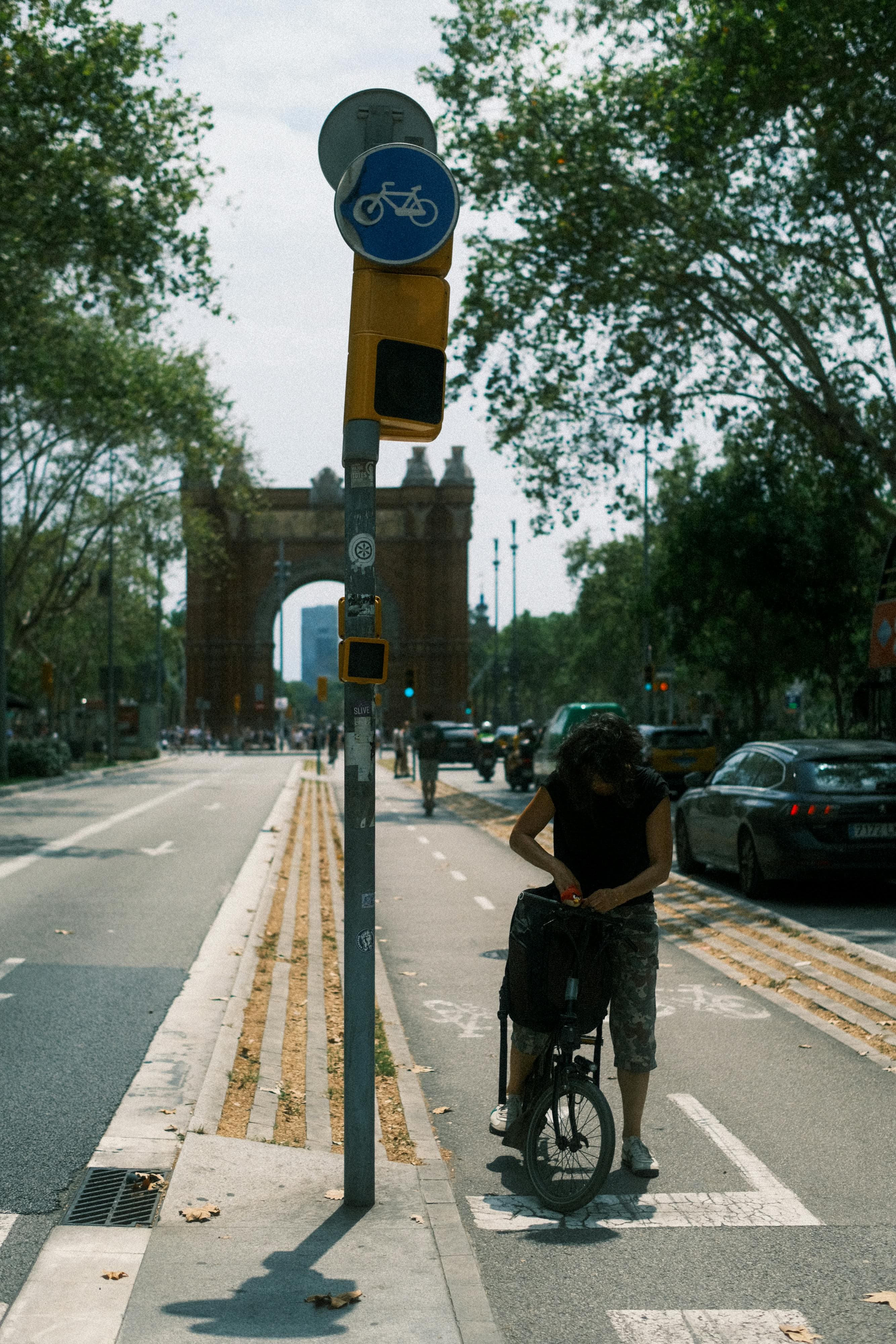 Barcelona bike lane near Arc de Triomf