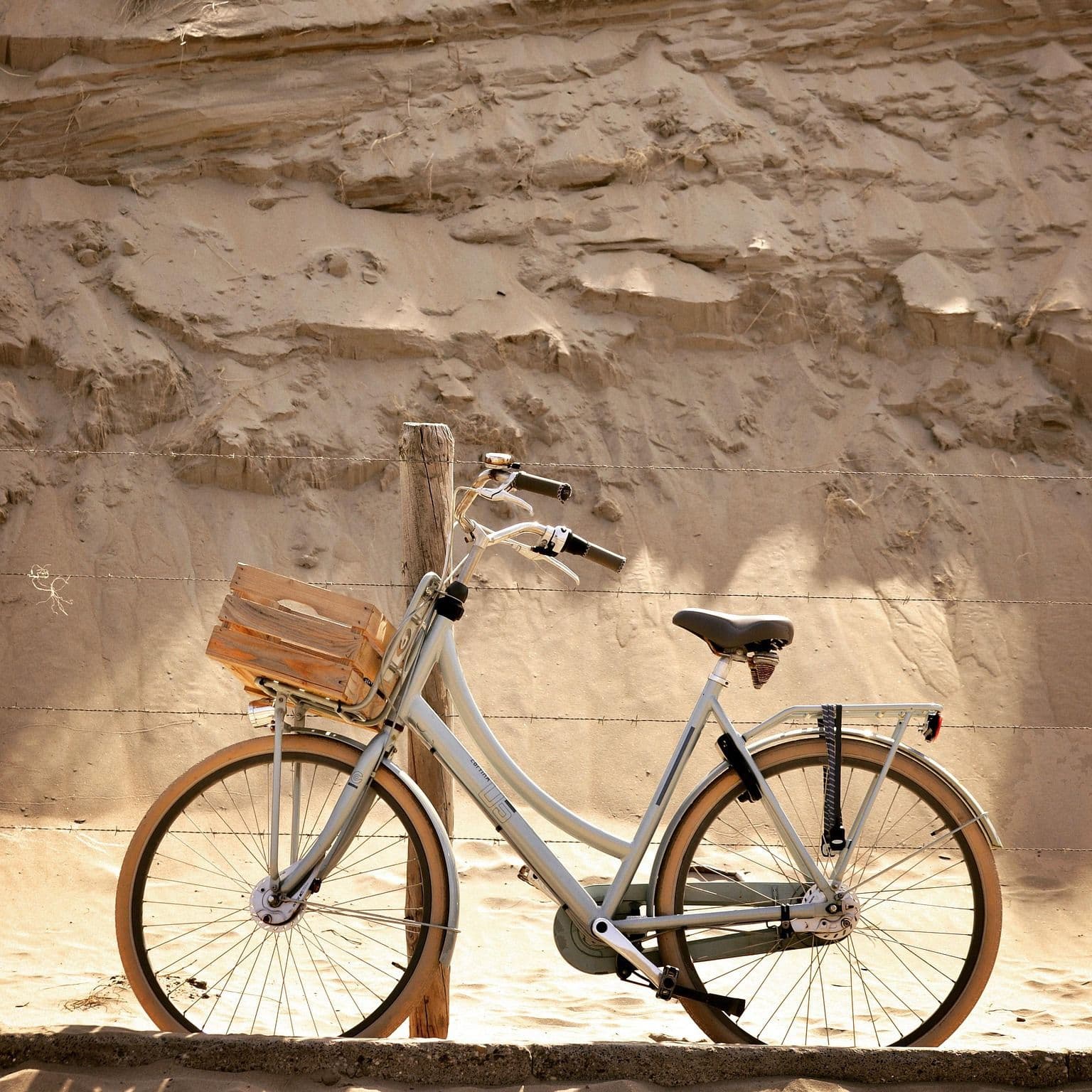 A non-electric bike at the beach