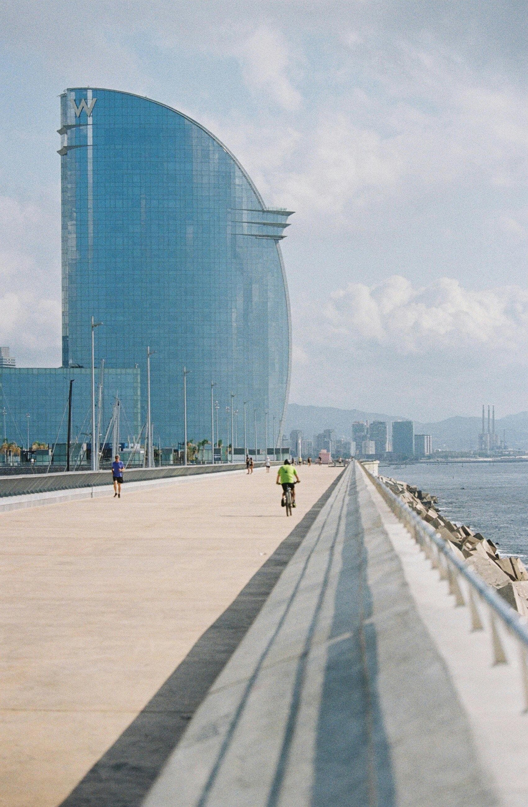 Bike lane near Hotel Vela in Barcelona