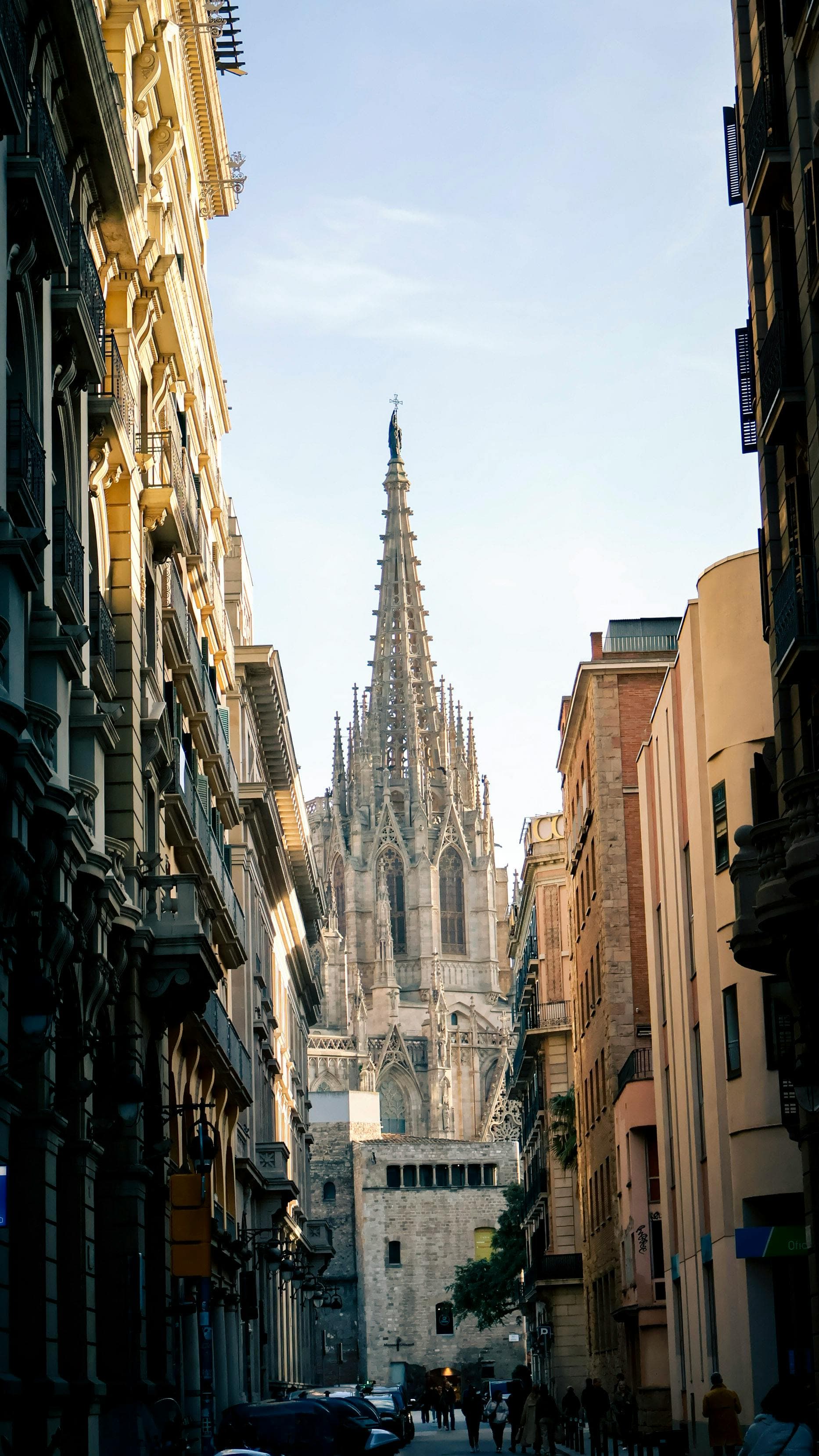 View of the Sagrada Familia from an alley